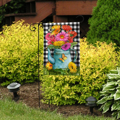Gerber Daisy Watering Can Garden Flag