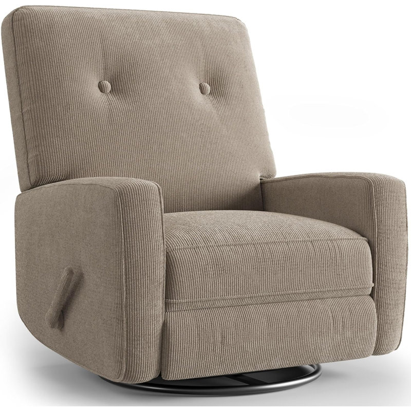 Fauteuil inclinable et pivotant à bascule, fauteuil inclinable et oscillant à 360 °, fauteuil en velours côtelé, Gris