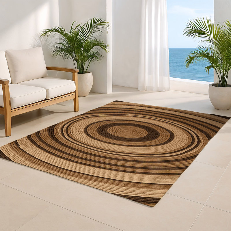 Tapis d'intérieur et d'extérieur brun Nature, Rectangulaire 8 pi x 10 pi