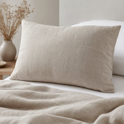 Ensemble de housse de couette 100% lin français - 3 pièces de literie en lin délavé avec fermeture à glissière et taies d'oreiller