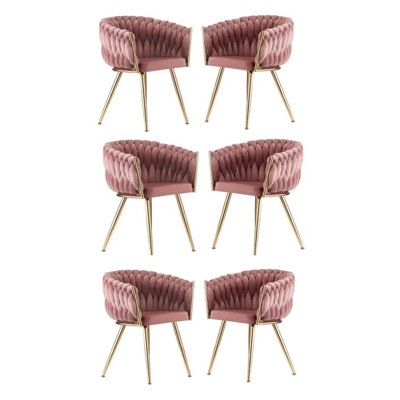 Abdurrahim Velvet Dining Chair - Ergonomic Tufted Back and Metal Legs - Button Back Armchair for Dining Room Living Room Restaurants