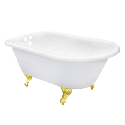 Baignoire sur pattes ovale en fer forgé rectangulaire de 66 po Kingston Eden