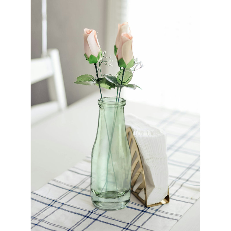 Periheli Green Indoor / Outdoor Glass Table Vase Set, 3.75" H x 2.25" W x 2.25" D, 6