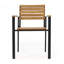 Chaises de salle à manger d'extérieur en bois et en métal avec lambris d'acacia pour un décor de cour moderne, durable et élégant