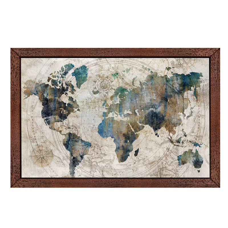 Celestial Map by Isabelle Z - No Frame Giclee Art Print on Canvas, Brown Framed, 152.5 cm H x 101.5 cm W