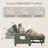 36" Wide Convertible Chair with Pull Handle - 3-In-1 Sleeper Futon Chair Bed with Cup Holder-19071624