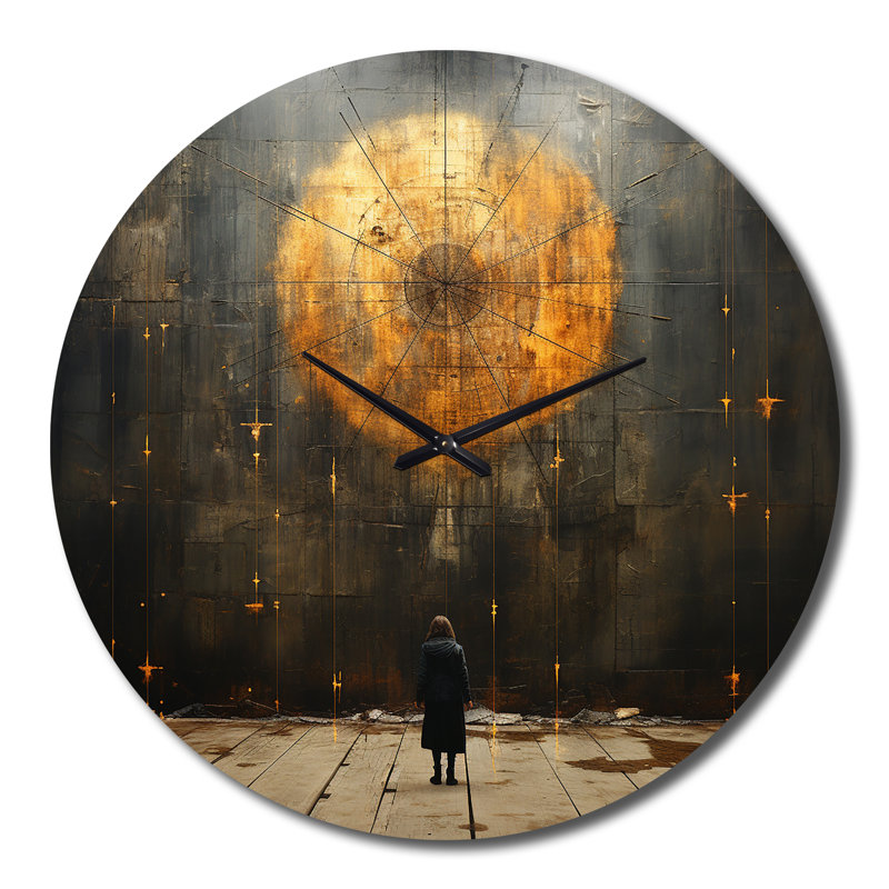 Pleine lune, Révélations, Illustration rétro I - Horloge murale paysage abstrait, Grand