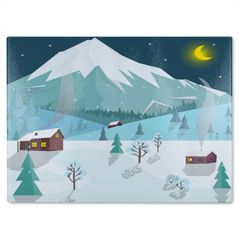 Winter Landscape Dining Glass Chopping Board