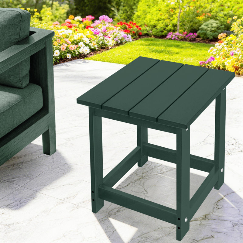 Denarrius Adirondack Outdoor Side Table ,HDPE Patio Table with Easy Maintenance and Weather resistance, Dark Green