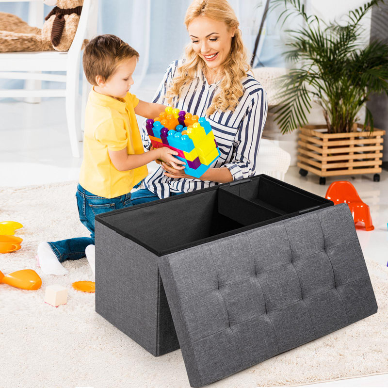 Rosito Upholstered Storage Bench, Gray