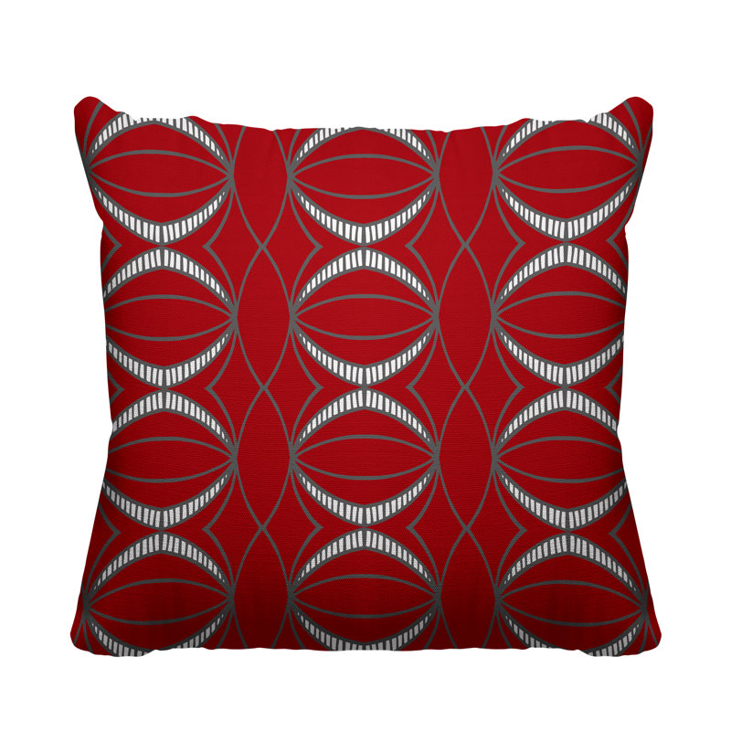 Coussin décoratif intérieur / extérieur Samira, Rouge, L 15 po x H 15 po