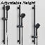 Black Shower Slide Bar System Handheld Shower with Adjustable Slide Bar and Hose-125187242