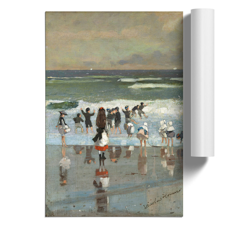 Beach Scene by Winslow Homer - No Frame Painting, 42cm H x 30cm W x 0.1cm D