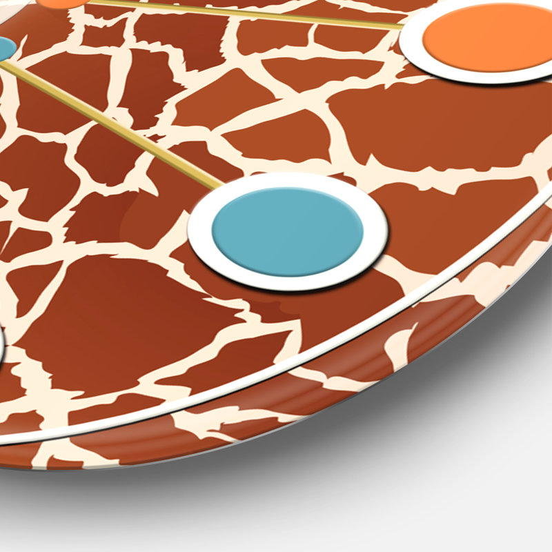 Horloge murale Leopard Fur Safari I - Mid-Century, Moyenne