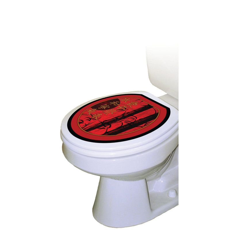 Décalcomanie de siège de toilette Thèmes Red Delight - Couvercle de vinyle statique, Rond