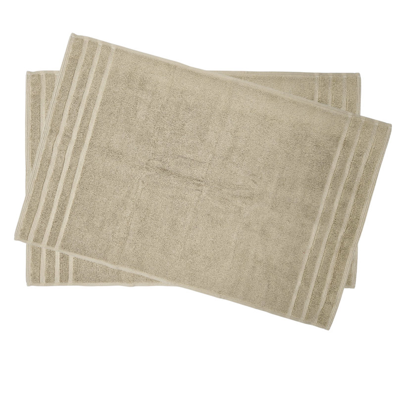 ENSEMBLE DE 2 TAPIS DE BAIN EN SABLE / IVOIRE