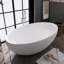 Baignoire de trempage autoportante 67 po x 39 po avec drain central en blanc mat 67 po x 39 po