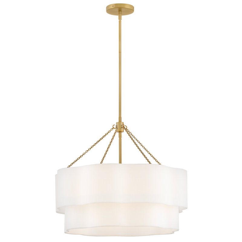 Hinkley Gwen Medium Drum Chandelier, Lacquered Brass
