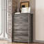 Ensemble de chambre à coucher en bois 4PCS avec tête de lit, station de charge, 2 tables de chevet et 1 commode-865469480