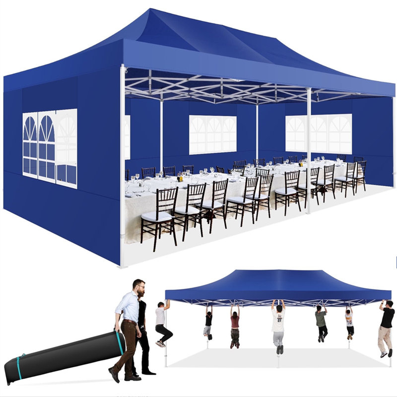 13x26 Pop Up Canopy with 6 Sidewall,Heavy Duty Canopy , Dark blue