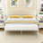 Queen Size Metal Bed Frame with Headboard & Footboard, White Modern Farmhouse Platform Bed with with Decorative Victorian Headboard, Mattress Foundation with Heavy Duty Steel Slats Support, No Box Spring Needed, Underbed Storage-1027304898-993211399