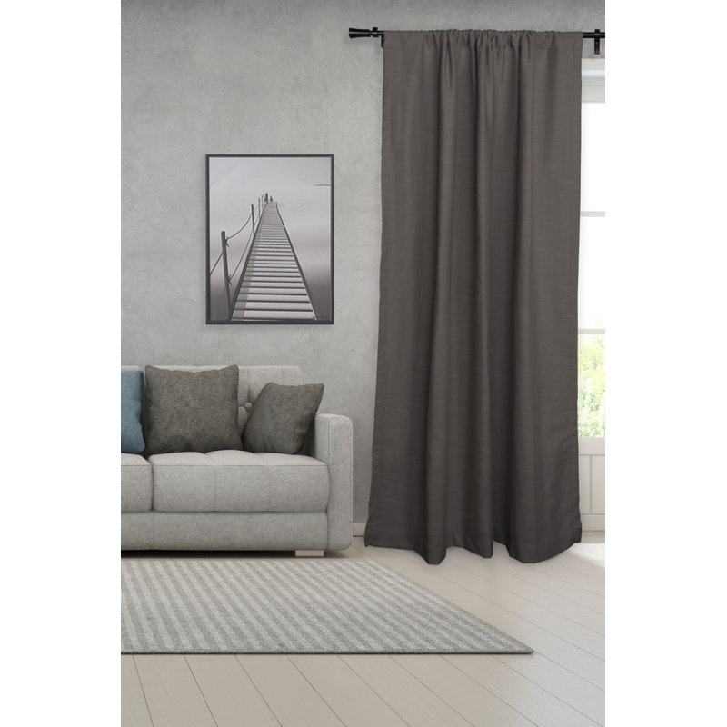 Tringle à rideaux simple décorative Cashanti, H 3,5 po x l 48,1 po x P 3,5 po, Noir mat