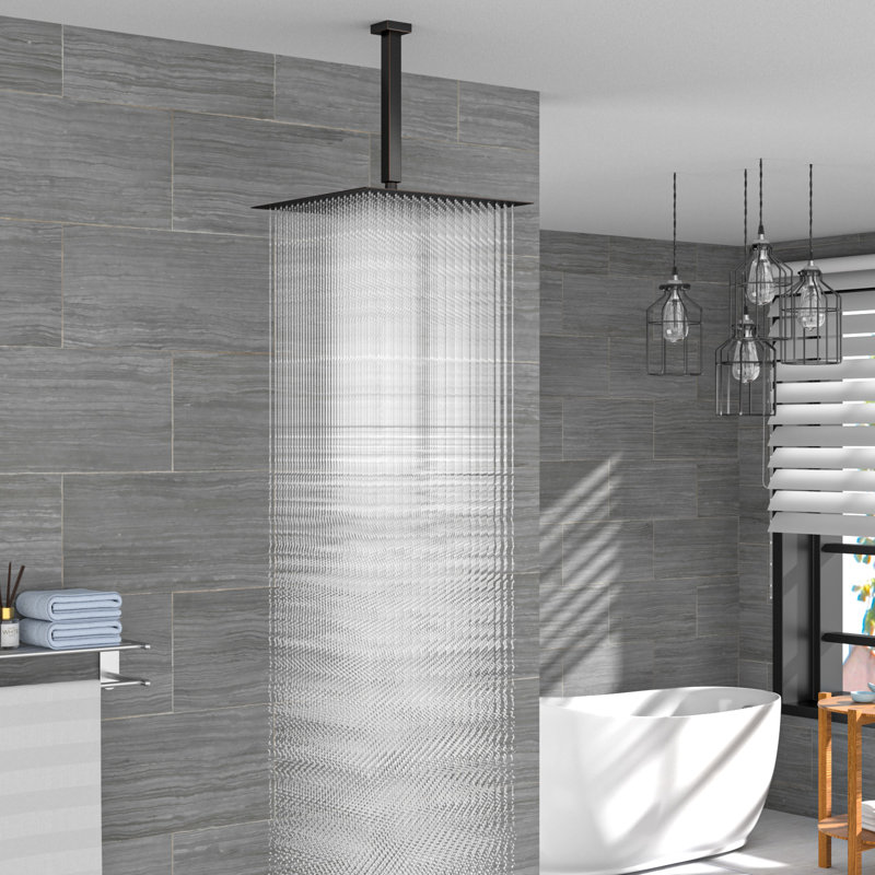 16 Inch Stainless Steel Shower Head, Square, Oil Rubbed Bronze