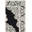 Tapis oriental noir / ivoire tissé à plat à la main Jamison-24680304