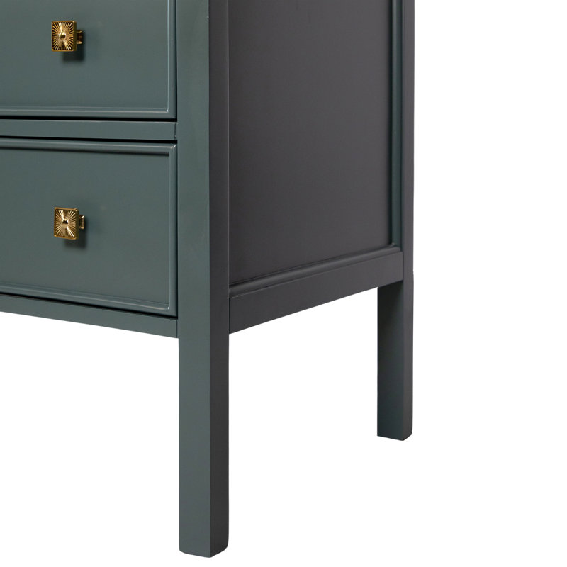 Grayson Solid Wood 3 - Drawer Accent Chest, Green Black
