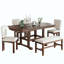 Ensemble de table de salle à manger extensible en bois 6 pièces avec banc, ensemble de table de cuisine traditionnelle avec rallonge amovible de 18 pouces et 4 chaises de salle à manger rembourrées