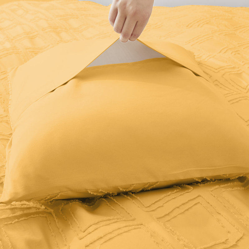 Bohemian Polyester Machine Tufted Duvet Cover, Teal Circle, Queen Duvet Cover + 2 Standard Pillowcases