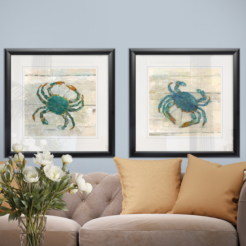 «Wake Up Crabby I», ensemble de 2 reproductions de cadres photo, Cadre noir