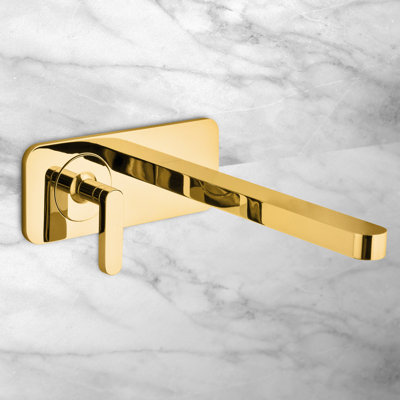 Living Wall Mounted Bathroom Faucet with Drain Assembly