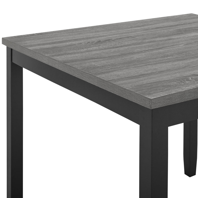 Ensemble de salle à manger L 42 x l 42, Gris, Gris / noir