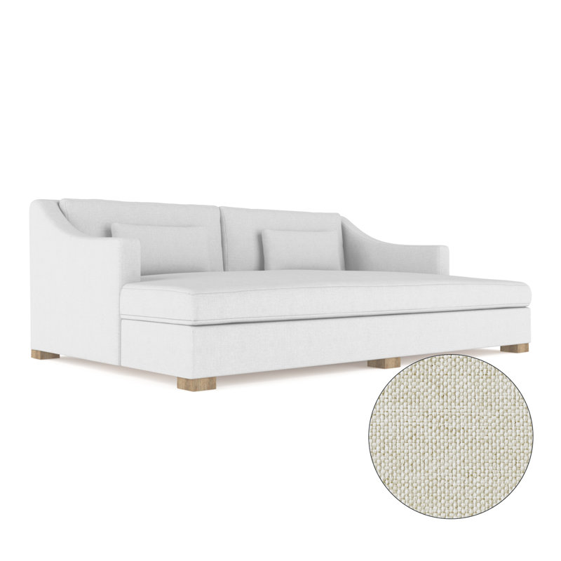 Crosby Slope Arm Daybed, Vintage Leather Blanc, Weathered