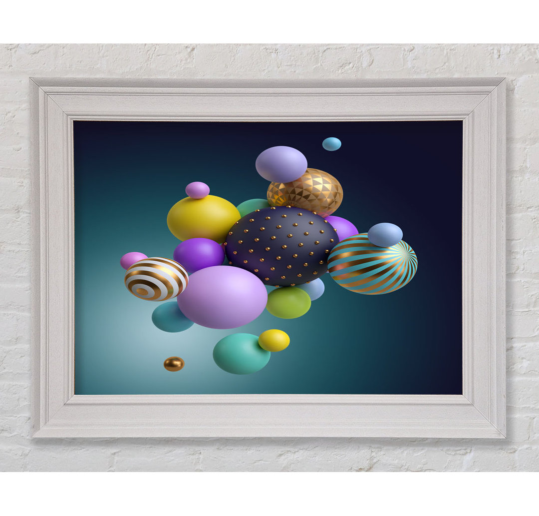 Spheres Of Three Dimensional Abstract Gerahmter Druck