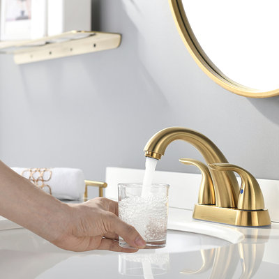2-handle Bathroom Faucet with Drain Assembly