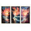Orange coucher de soleil orange plage I - ensemble de 3 reproductions d'art sur la plage côtière-1775394654-1775394648