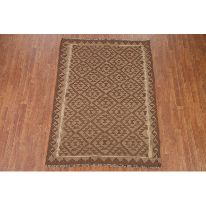 Tapis réversible en laine Kilim 5 x 6