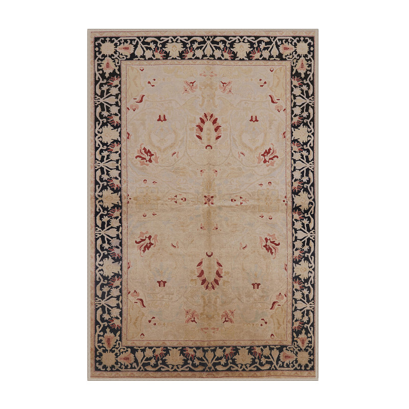 Tapis oriental noir / beige Hayg, Rectangle 7 pi x 10 pi