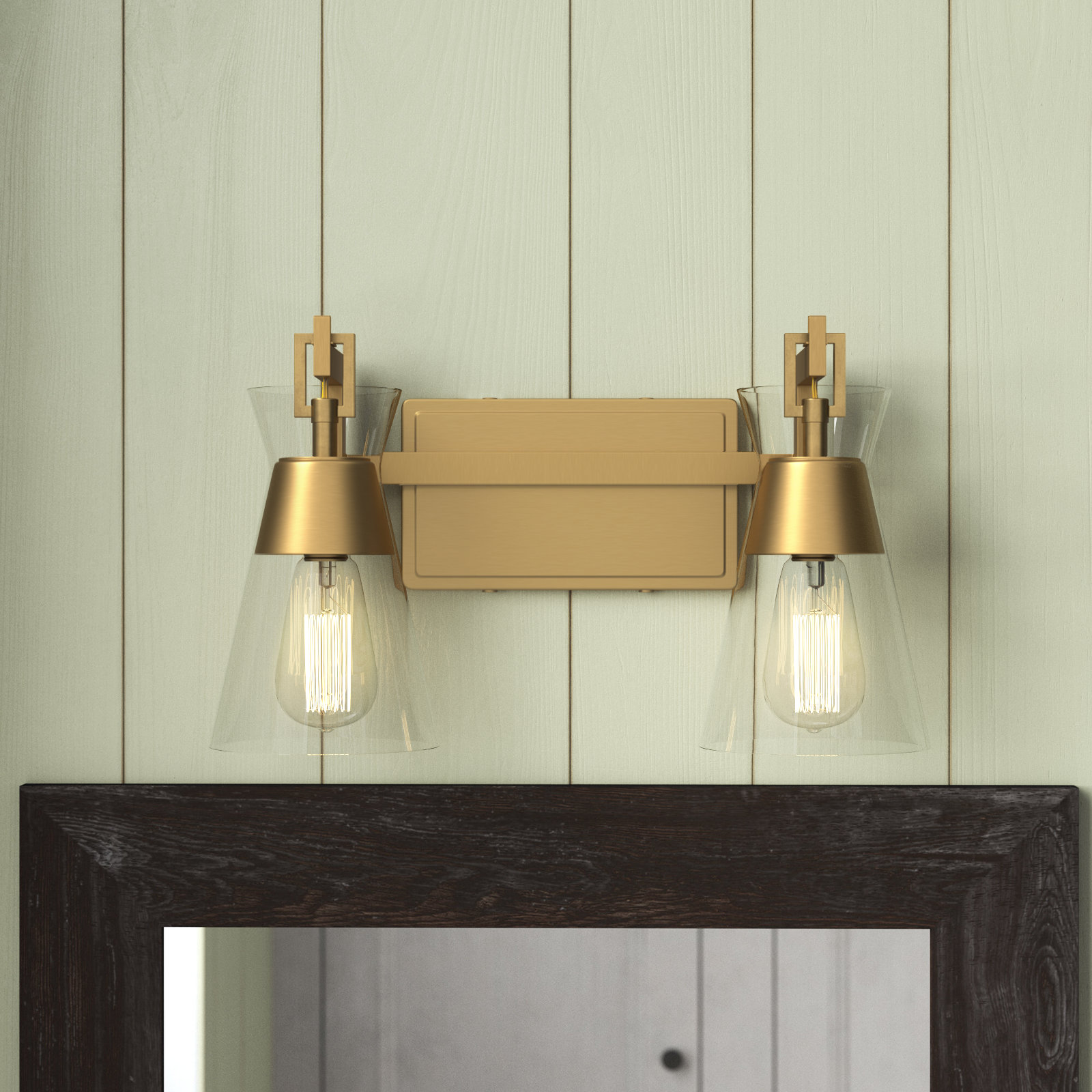 Kesia Bath Sconce, Brass, 9.5" H x 32" W x 32" D, 4 Lights