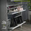 Armoire de rangement pour chaussures étroite avec 2 portes et tiroir rabattables, gris