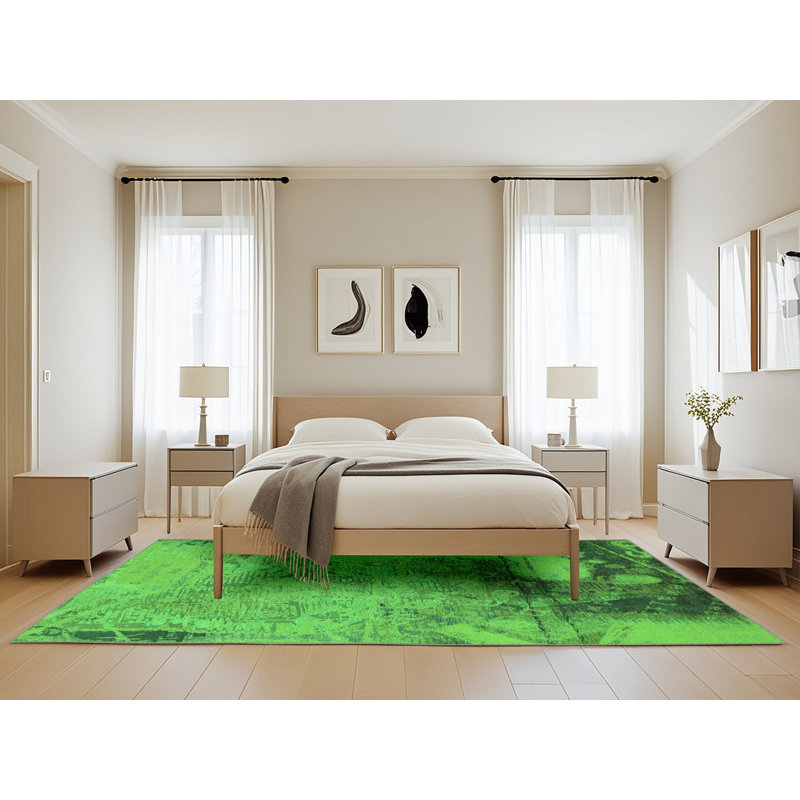 Washable Abstract Indoor Rug, Rectangle 5' x 8'