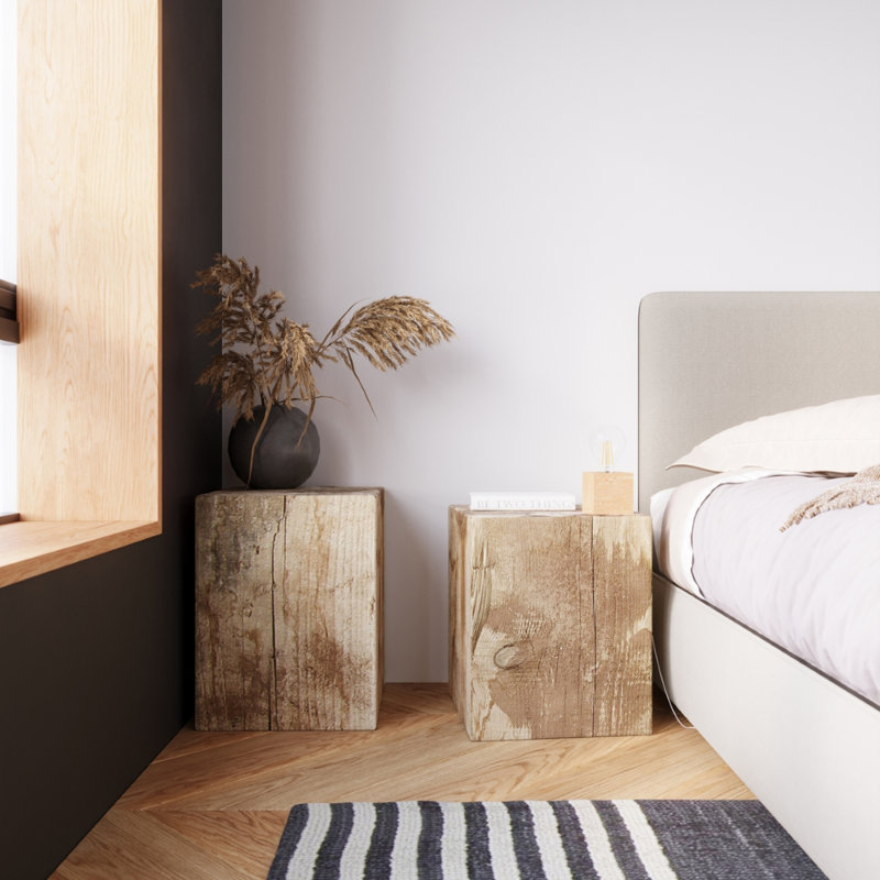Ariz Flush Mount, Natural Wood