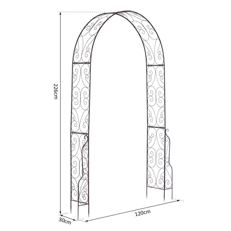 Valleywood 120cm W x 30cm D Metal Arbour in Black
