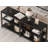 70.9"Industrial 3-Tier Extra Long Console Table With Storage Shelves & Metal Frame & X-Back Design