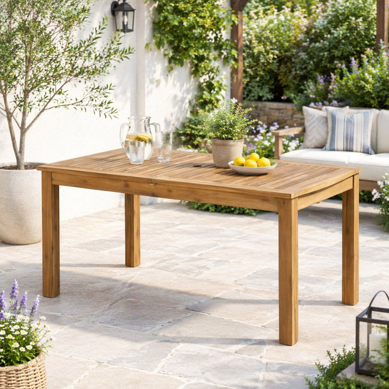 Table de salle à manger extensible en bois d'acacia