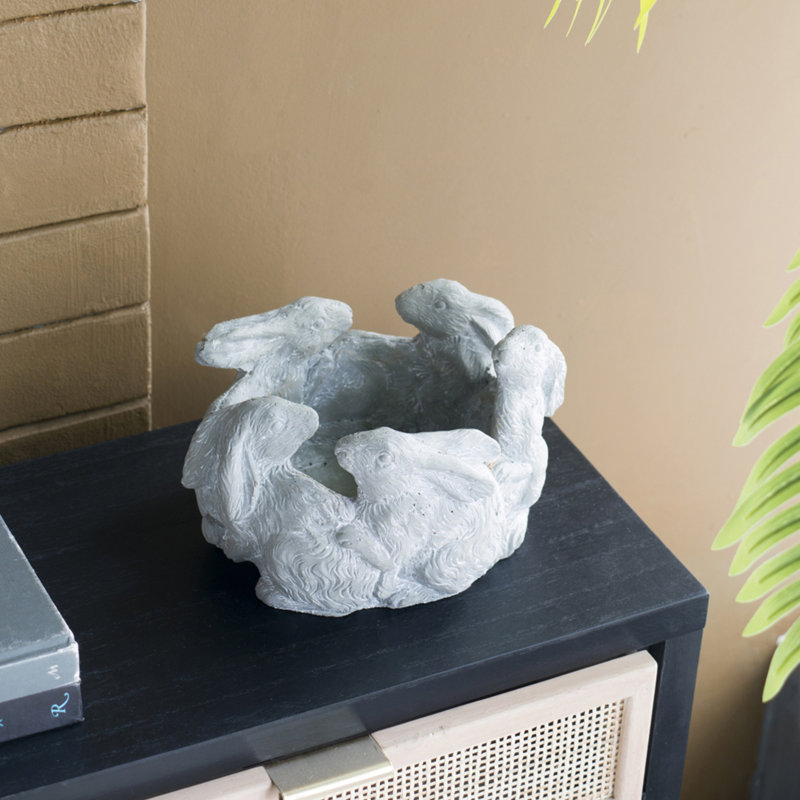 Pot à fleurs 10x8x6.5 "5 Bunny Cement