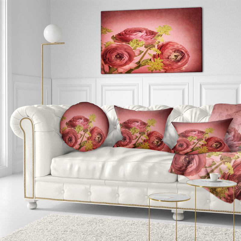 Coussin lombaire à fleurs floral renoncule