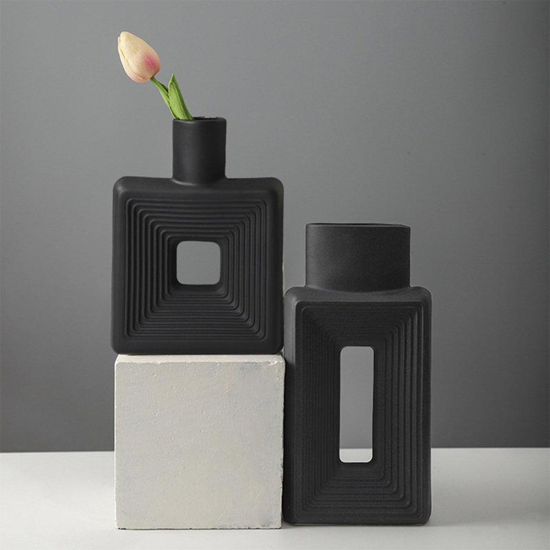 Handmade Ceramic / Porcelain Table Vase, Black